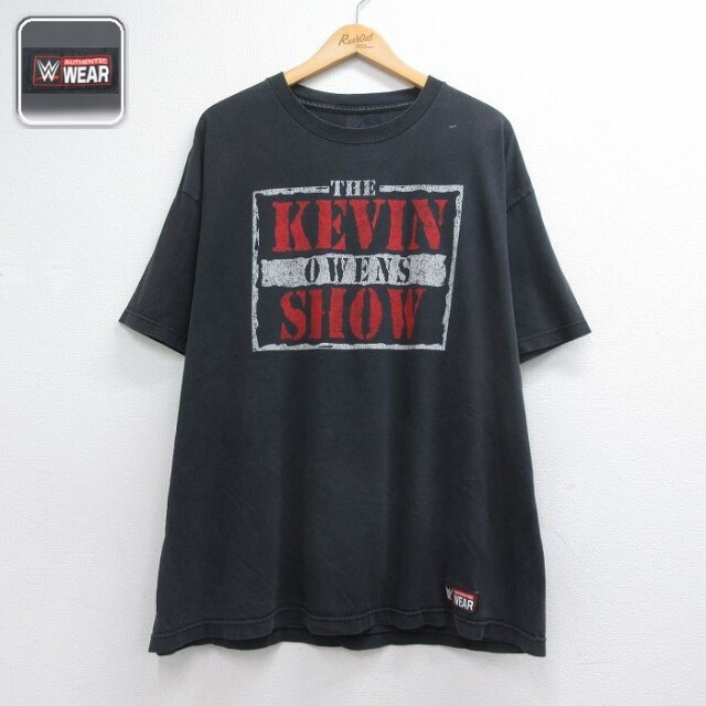 ケビンオーエンズ 半袖Tシャツ ワールドプロレスリングプリント ブラック メンズXL相当 | 古着