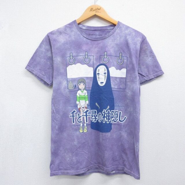 スタジオジブリ 半袖Tシャツ 千と千尋の神隠し パープルタイダイ メンズS相当 | 古着