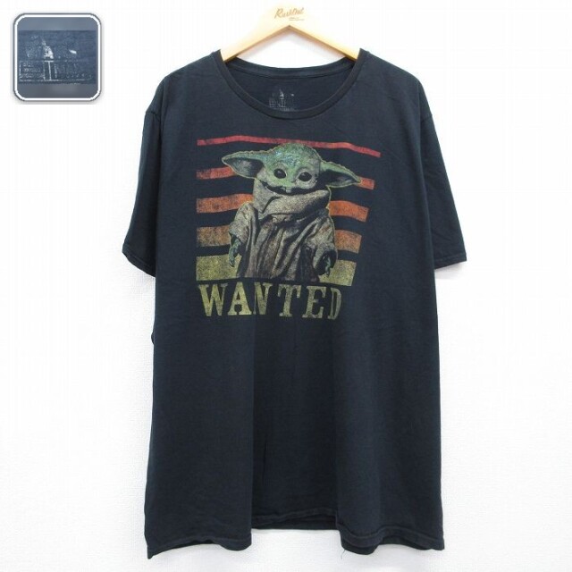 スターウォーズ 半袖Tシャツ ベビーヨーダ ブラック メンズXL相当 | 古着