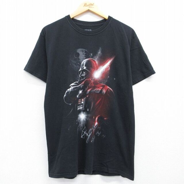 スターウォーズ 半袖Tシャツ ダースベイダープリント ブラック メンズM相当 | 古着