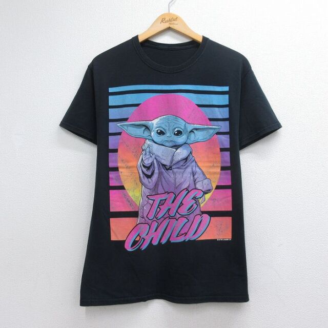 半袖Tシャツ スターウォーズグローグー ブラック メンズM相当 | 古着
