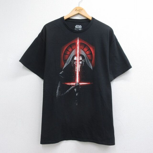 XL★古着 半袖 Tシャツ メンズ 映画 スターウォーズ カイロ レン コットン クルーネック ブラック【spe】 26jul29