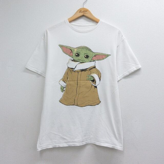 スターウォーズ 半袖Tシャツ グローグー ホワイト メンズL相当 | 古着