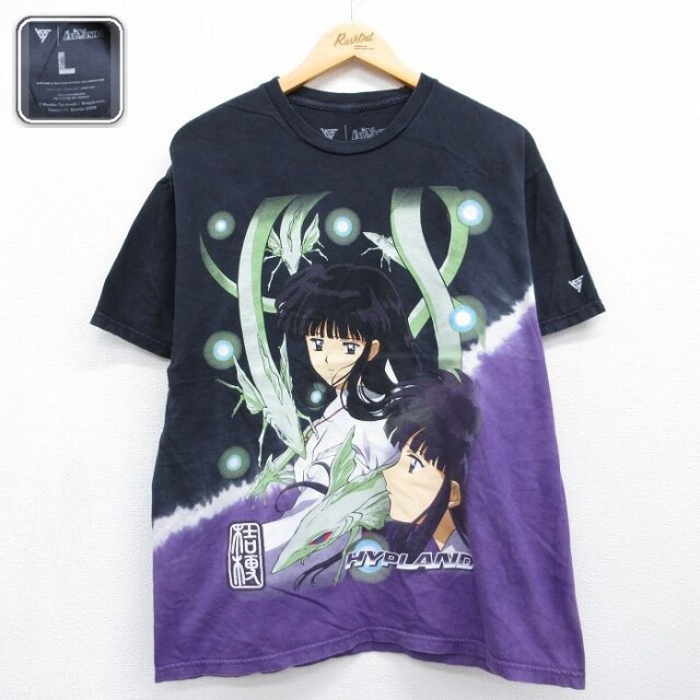 半袖Tシャツ 犬夜叉 ブラック メンズL相当 | 古着
