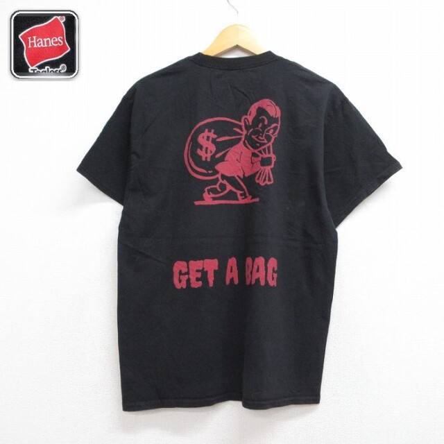 ヘインズ 半袖Tシャツ GET ブラック メンズL相当 | 古着