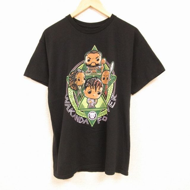 【50%OFF】マーベル 半袖Tシャツ ブラックパンサー ブラック XL | 古着