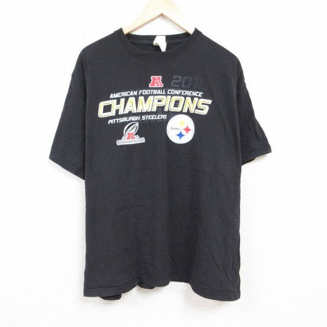 NFL ピッツバーグスティーラーズ 半袖Tシャツ アメフト ブラック XL | 古着