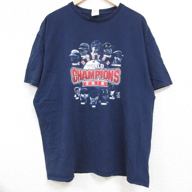 MLB ボストンレッドソックス 半袖Tシャツ デビッドプライス ネイビー XL | 古着