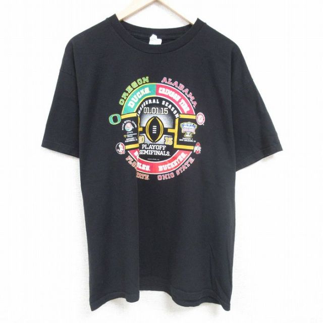 半袖Tシャツ フットボール ブラック XL | 古着