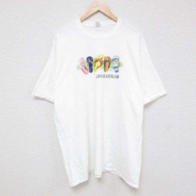 半袖Tシャツ ロングビーチ島 ホワイト XL | 古着