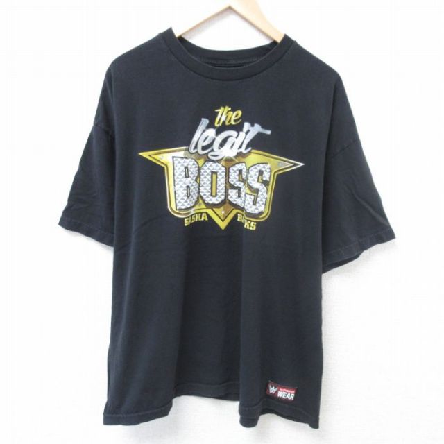 ワールドプロレスリング 半袖Tシャツ BOSS ブラック XL | 古着