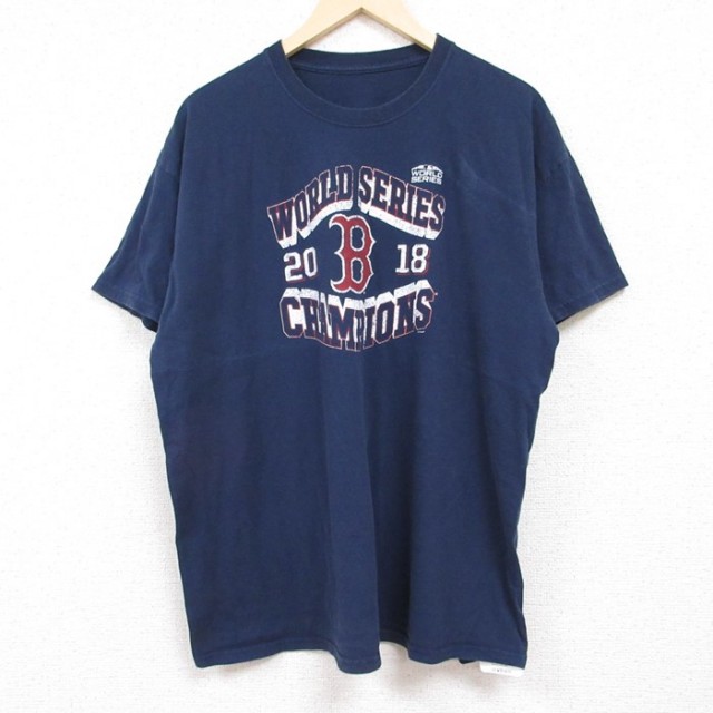 MLB ボストンレッドソックス 半袖Tシャツ ネイビー XL | 古着