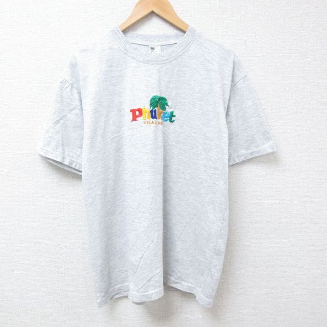 半袖Tシャツ 刺繍 グレー XL | 古着