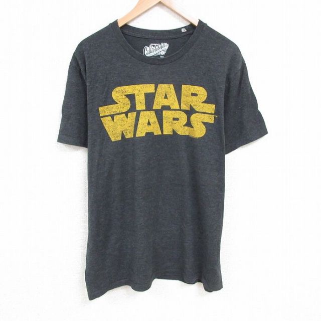 XL★古着 オールドネイビー 半袖 Tシャツ メンズ スターウォーズ STAR WARS 大きいサイズ クルーネック 濃グレー 霜降り 25apr23 中古