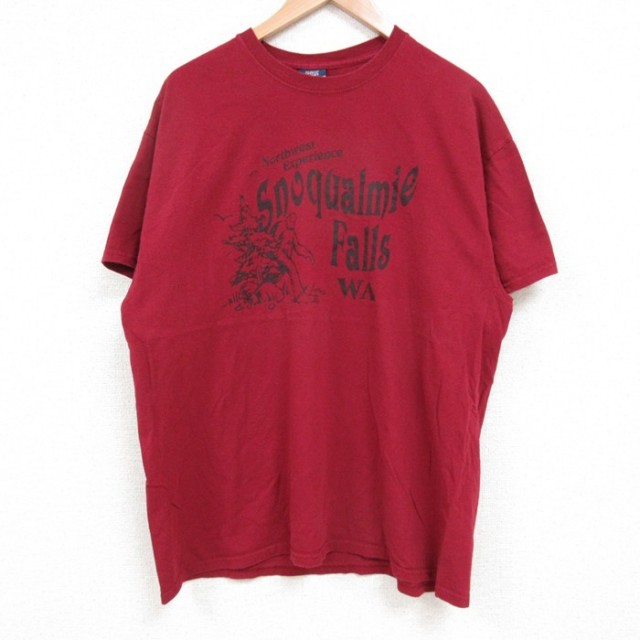 L★古着 MVスポーツ 半袖 Tシャツ メンズ スノークォルミー クルーネック エンジ 25jun04 中古