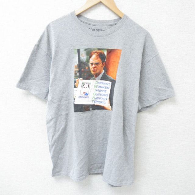 XL★古着 リップルジャンクション 半袖 Tシャツ メンズ ドラマ ジオフィス クルーネック グレー 霜降り 25jun05 中古