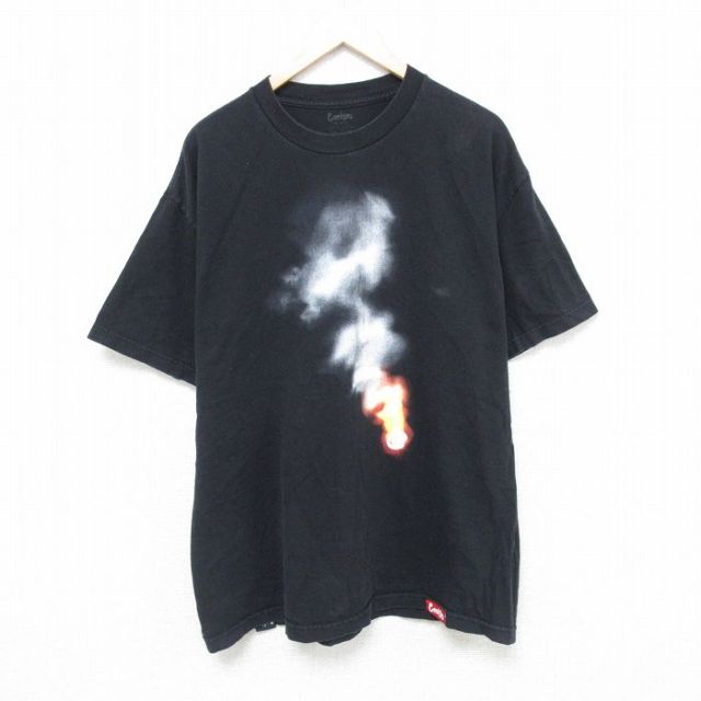 XL★古着 半袖 Tシャツ メンズ クッキーズ クルーネック 黒 ブラック 25may21 中古