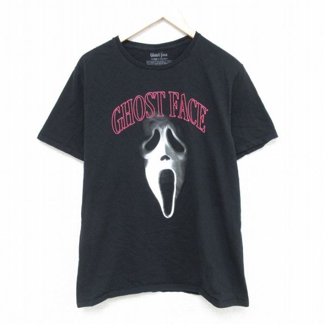 L★古着 半袖 Tシャツ メンズ 映画 スクリーム コットン クルーネック 黒 ブラック 25may21 中古