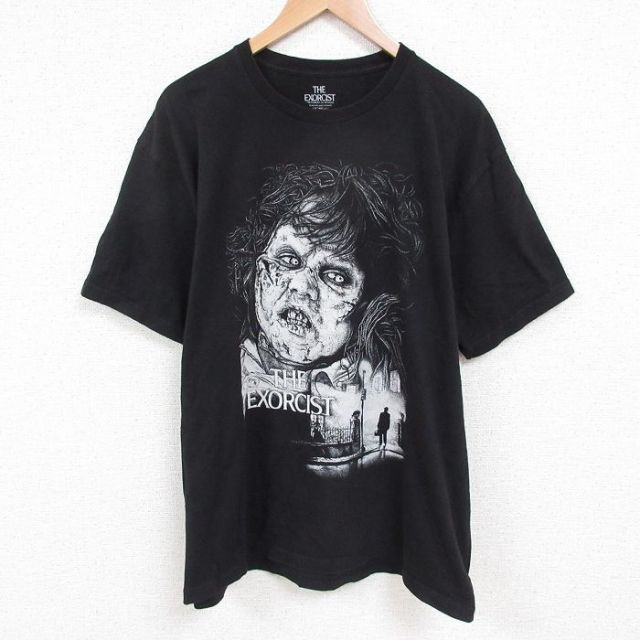 XL★古着 半袖 Tシャツ メンズ 映画 エクソシスト コットン クルーネック 黒 ブラック 【spe】 25may22 中古