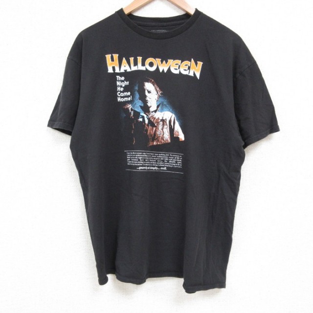 L★古着 半袖 Tシャツ メンズ 映画 ハロウィン コットン クルーネック 黒 ブラック 【spe】 25may22 中古