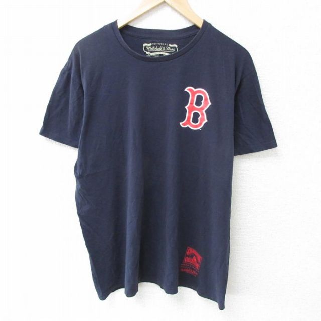 MLB ボストンレッドソックス 半袖Tシャツ ネイビー XL | 古着
