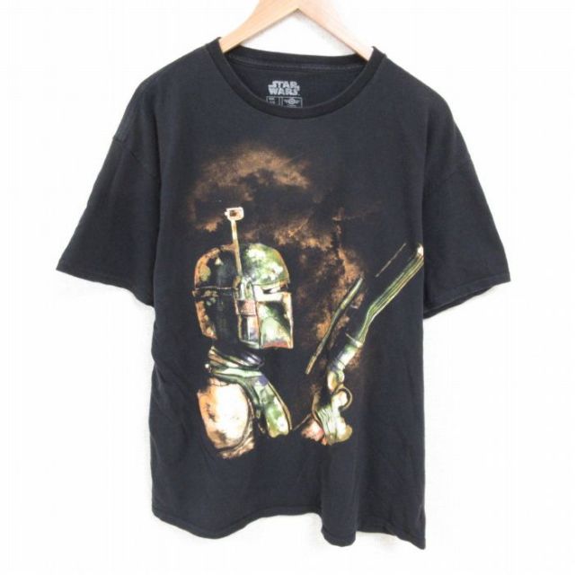 XL★古着 半袖 Tシャツ メンズ スターウォーズ STAR WARS バフェット コットン クルーネック 黒 ブラック 25may23 中古