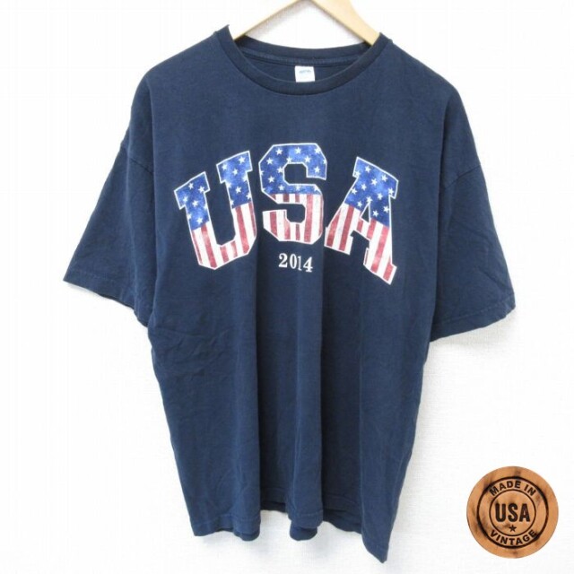 【50%OFF】半袖Tシャツ USAロゴ ネイビー XL | 古着
