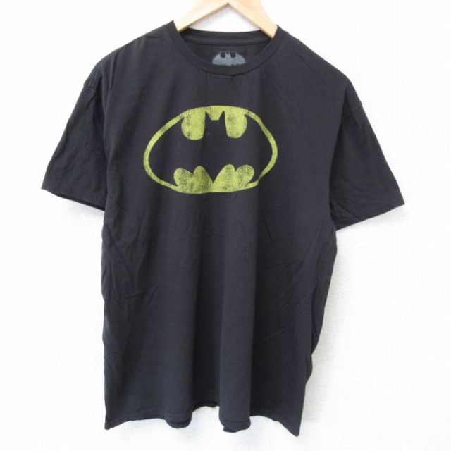 XL★古着 半袖 Tシャツ メンズ DCコミックス バットマン BATMAN コットン クルーネック 黒 ブラック 25jun05 中古