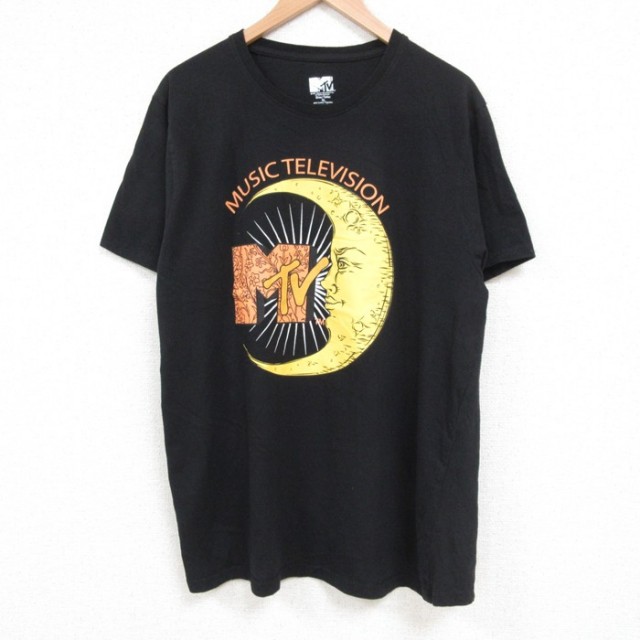 L★古着 半袖 Tシャツ メンズ MTV クルーネック 黒 ブラック 25jun06 中古