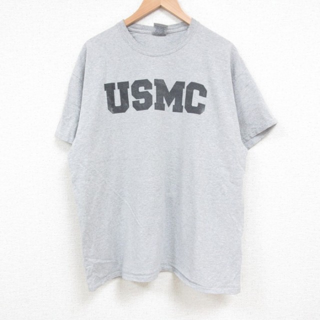 XL★古着 MVスポーツ 半袖 Tシャツ メンズ ミリタリー USMC クルーネック グレー 霜降り 25jun06 中古