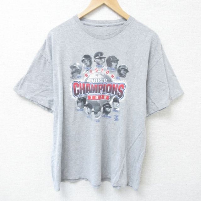MLB ボストンレッドソックス 半袖Tシャツ 上原浩治 グレー XL | 古着