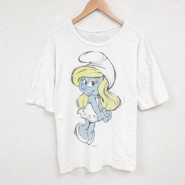 XL★古着 半袖 Tシャツ メンズ スマーフ 大きいサイズ クルーネック 白 ホワイト 【spe】 25jun07 中古