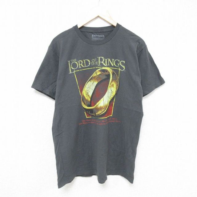 L★古着 半袖 Tシャツ メンズ 映画 ロードオブザリング コットン クルーネック グレー 25jun09 中古