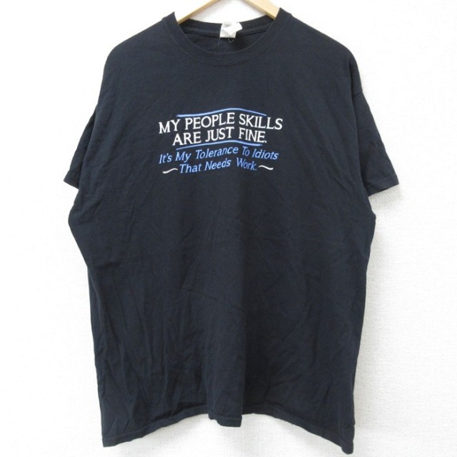 半袖Tシャツ メッセージ ブラック L | 古着