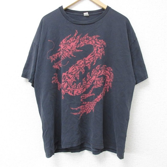 半袖Tシャツ ドラゴン ブラック XL | 古着
