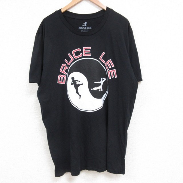 【50%OFF】XL★古着 半袖 Tシャツ メンズ ブルースリー クルーネック 黒 ブラック 25jun14 中古