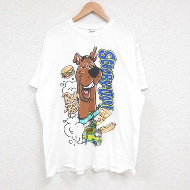 XL★古着 半袖 Tシャツ メンズ スクービードゥー コットン クルーネック 白 ホワイト 25jun14 中古