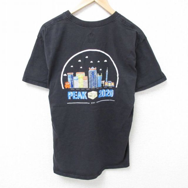 L★古着 ヘインズ Hanes 半袖 Tシャツ メンズ アマゾン PEAK コットン クルーネック 黒 ブラック 25jun11 中古