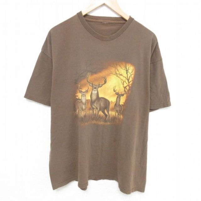 半袖Tシャツ シカ ブラウン XL | 古着