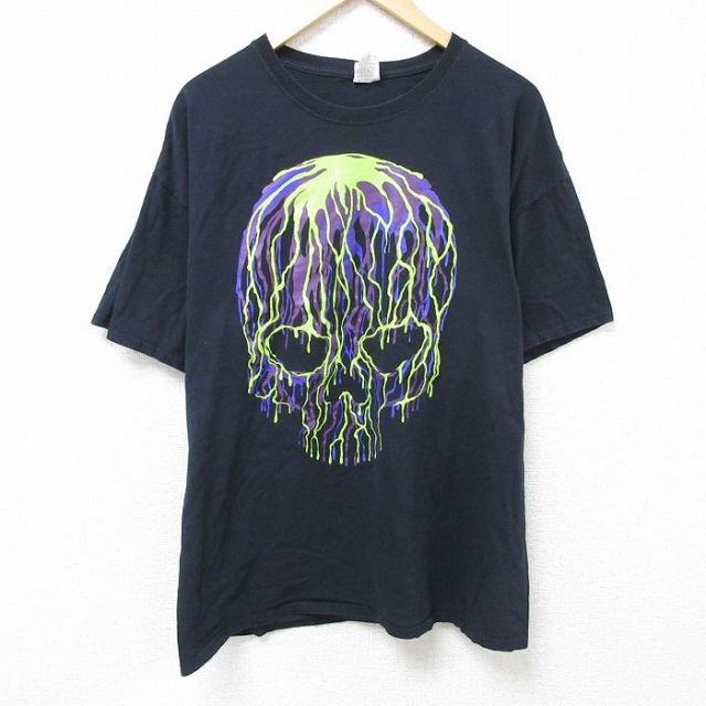 フルーツオブザルーム 半袖Tシャツ スカル ブラック XL | 古着