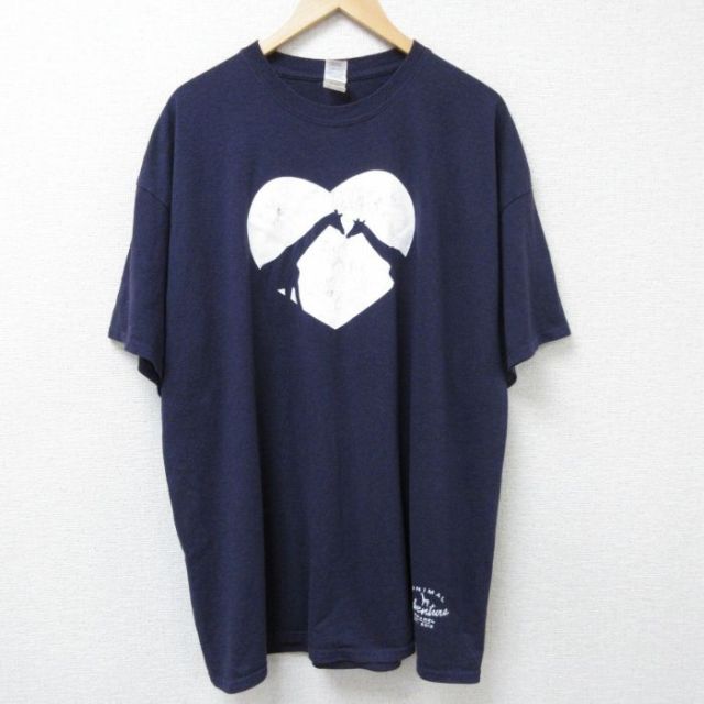 半袖Tシャツ キリン ネイビー霜降り XL | 古着