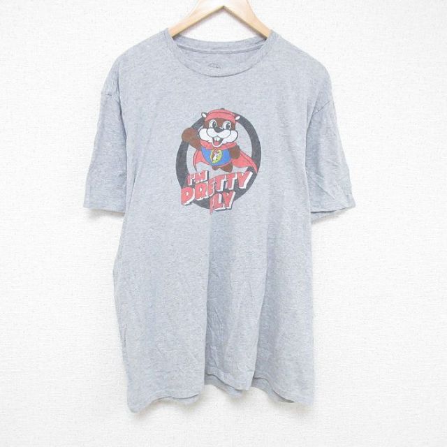 XL★古着 半袖 Tシャツ メンズ バッキーズ 大きいサイズ クルーネック グレー 霜降り 25jun13 中古