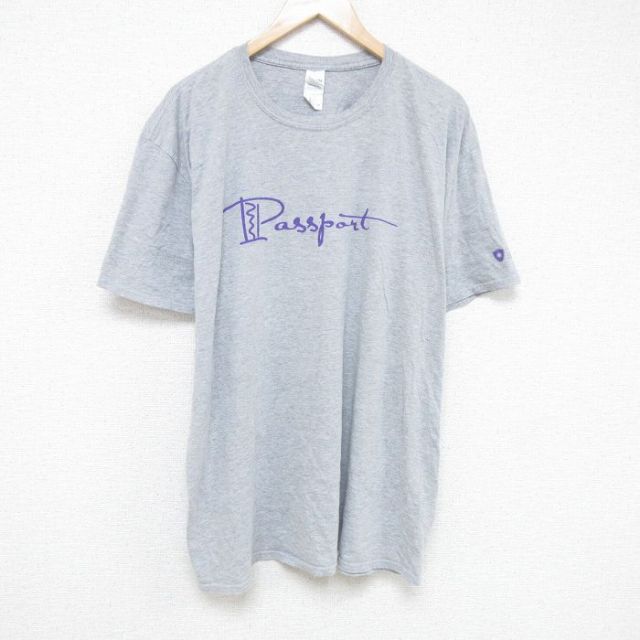 【50%OFF】XL★古着 半袖 Tシャツ メンズ マルコムX 大きいサイズ クルーネック グレー 霜降り 25jun13 中古