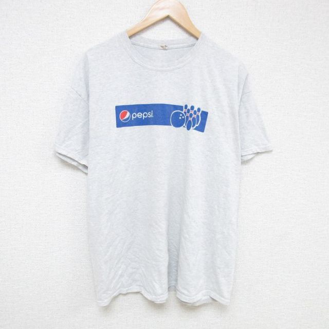 XL★古着 半袖 Tシャツ メンズ ペプシ 大きいサイズ クルーネック 薄グレー 霜降り 25jun13 中古