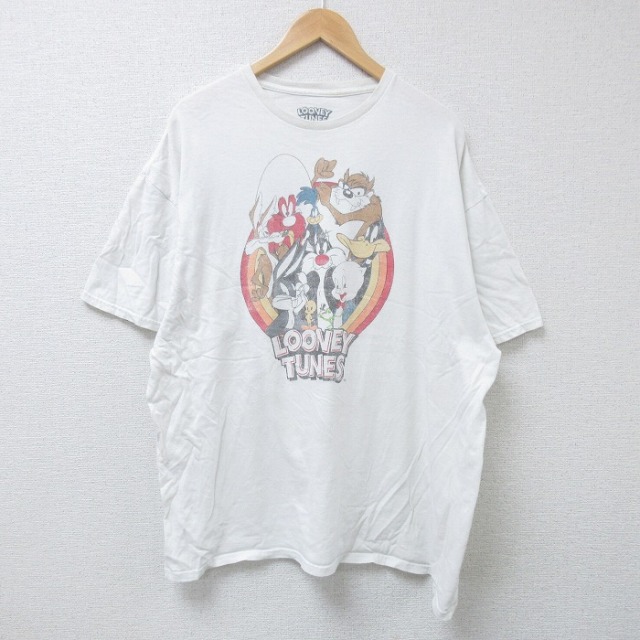 XL★古着 半袖 Tシャツ メンズ ルーニーテューンズ LOONEY TUNES バックスバニー 大きいサイズ コットン クルーネック 白 ホワイト 25jun16 中古