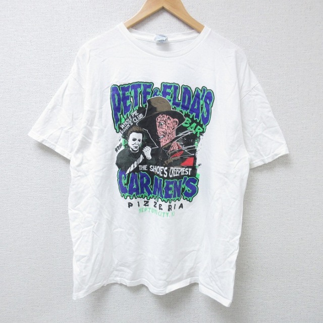 XL★古着 半袖 Tシャツ メンズ フレディ ブギーマン コットン クルーネック 白 ホワイト 25jun16 中古