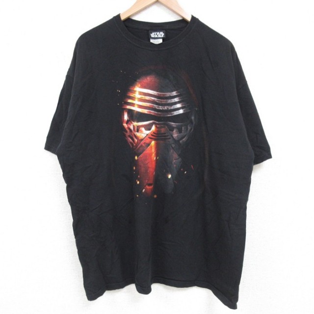 XL★古着 半袖 Tシャツ メンズ スターウォーズ STAR WARS カイロレン 大きいサイズ コットン クルーネック 黒 ブラック 25jun18 中古