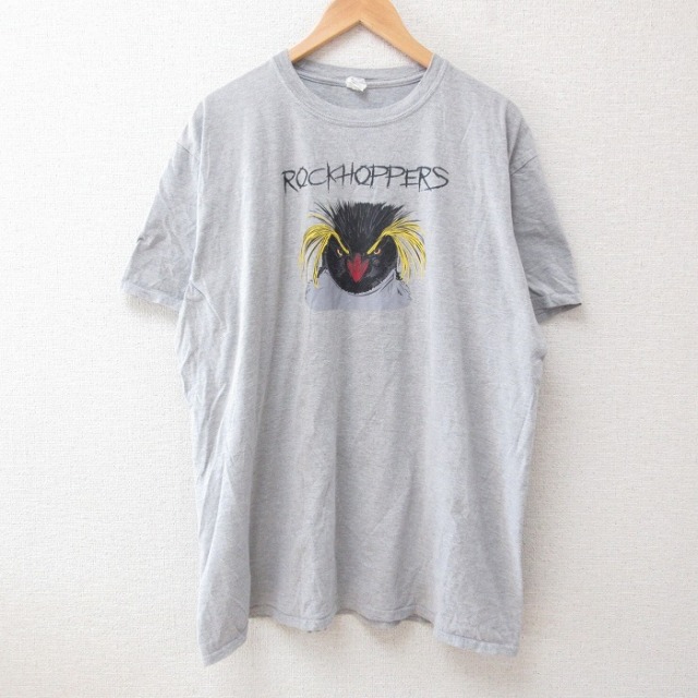 グレー霜降り半袖Tシャツ ペンギン XL | 古着