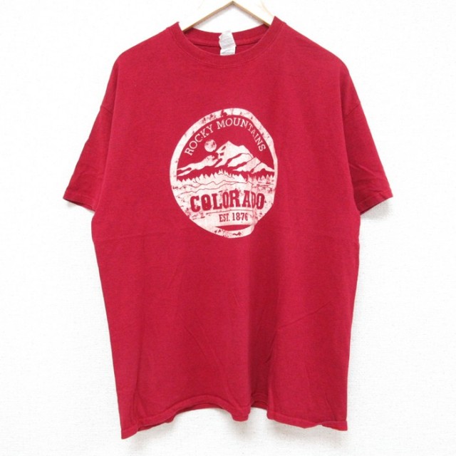コロラド 半袖Tシャツ 霜降り レッド XL | 古着