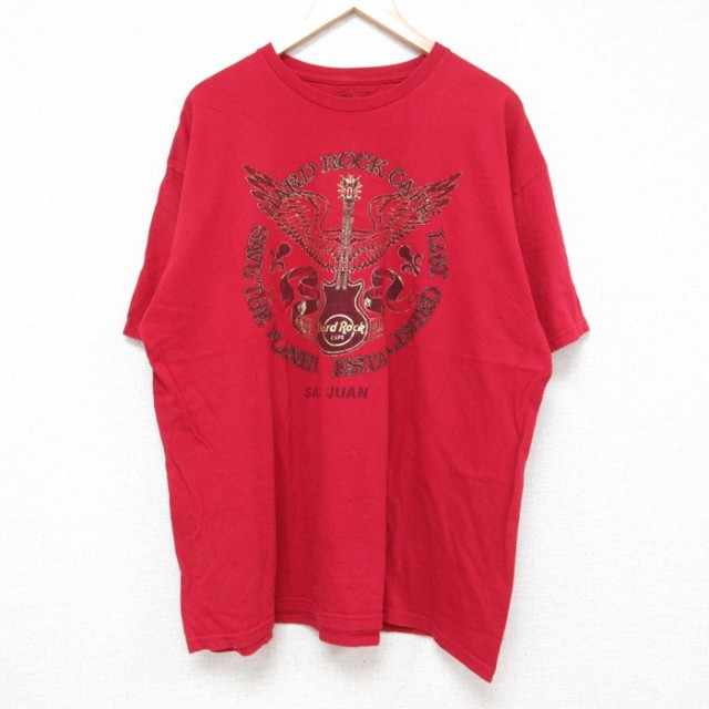 【50%OFF】ハードロックカフェ 半袖Tシャツ サンフアン レッド XL | 古着